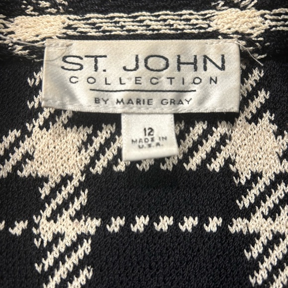St. John Collection by Marie Gray, Black and White Santana Knit, Size 12 - Picture 6 of 6